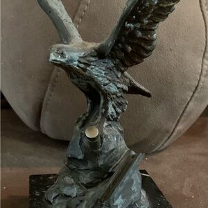 Vintage Gray and Brown Eagle Figurine
